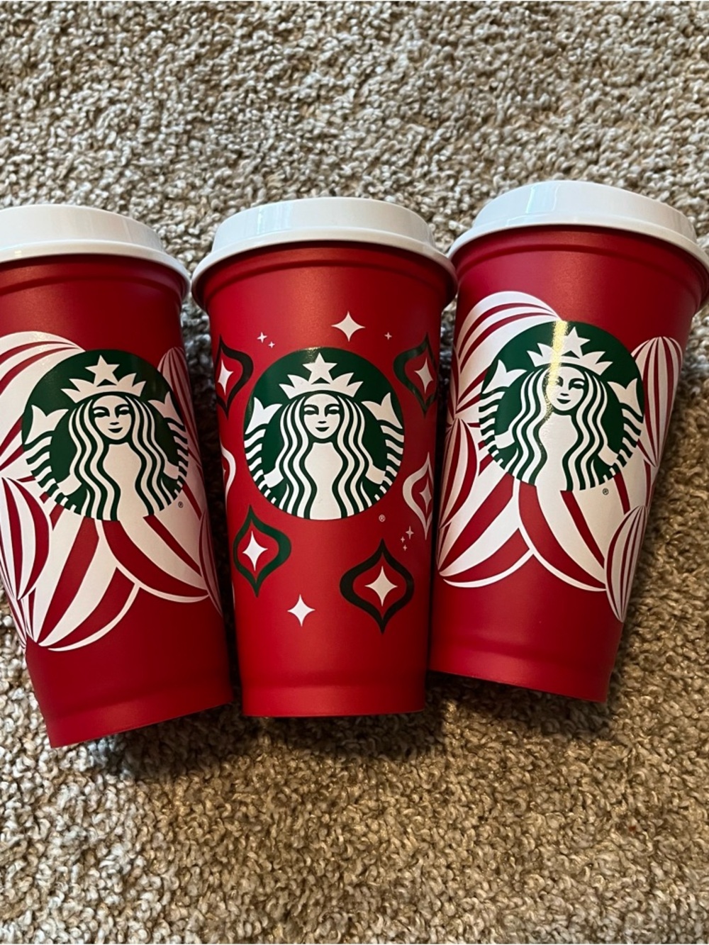 Starbucks Red and Green Holiday Reusable Cups - set of 3